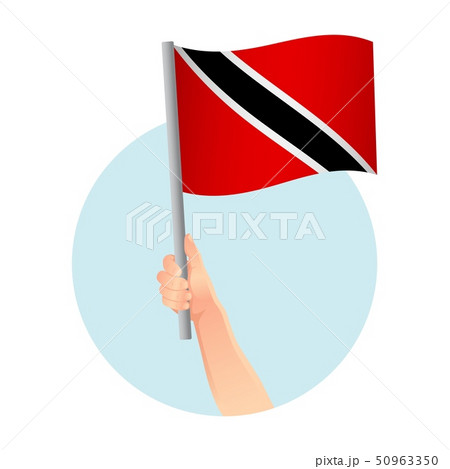 Trinidad and Tobago flag in hand icon 50963350