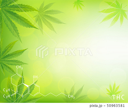 Green Background Cannabis Marijuana In Medical のイラスト素材