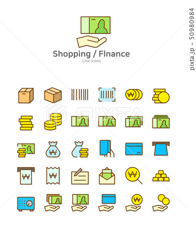 Set of line modern color icons for mobile and web design vector illustration 003 50980984