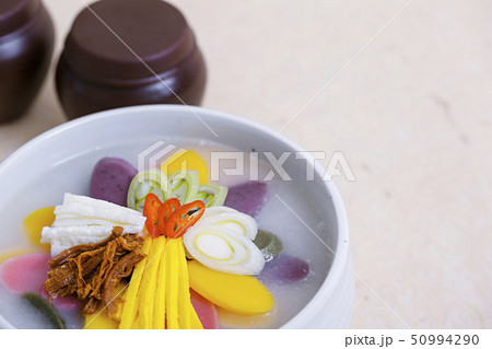 Korean new year’s food Tteokguk, rice-cake soup 004 50994290