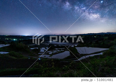 棚田と天の川　星峠　【新潟県】 51001481