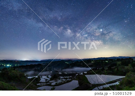棚田と天の川　星峠　【新潟県】 51001529