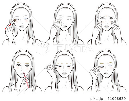 メイクをしている女性のイラスト 51008629