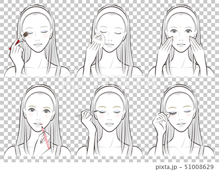 メイクをしている女性のイラスト 51008629