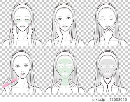 一個女人在做護膚的插圖 一個女人在做護膚的插圖 51008636