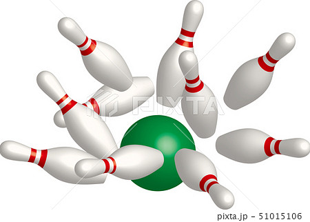 ボウリング ストライクのイラスト素材