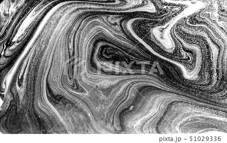 Black and white marbling pattern. Marble liquid texture. 51029336