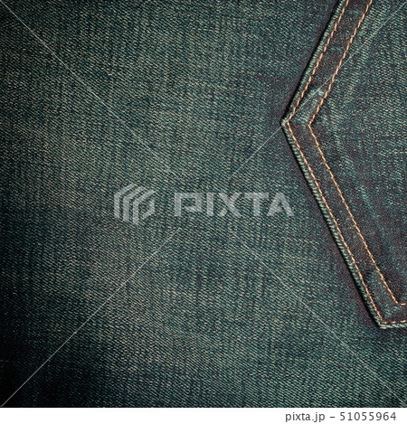 closeup detail of blue denim pocket 51055964
