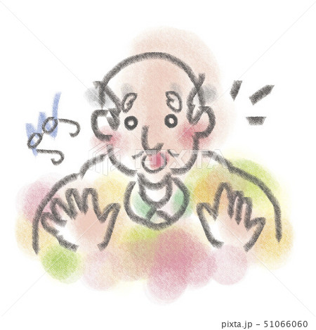 ビックリして眼鏡が飛んだお爺さんの上半身 ビックリして眼鏡が飛んだお爺さんの上半身 51066060