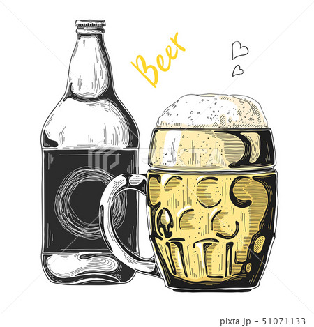 Bottle of beer. Glass with beer. Vector Bottle of beer. Glass with beer. Vector 51071133