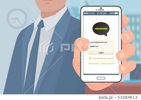 Kakao talk Korean Messenger in Hand of Businessman 51084613