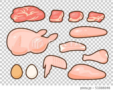 Chicken illustration set (with lines) Chicken illustration set (with lines) 51086046