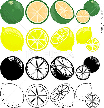 スウィーティーとレモンの可愛いアイコンのイラスト素材
