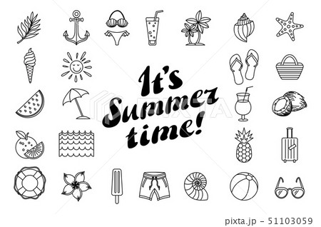 set summer icon design elements Summer time. 51103059
