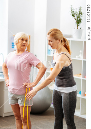 Nice skilled coach training with her patient Nice skilled coach training with her patient 51103750