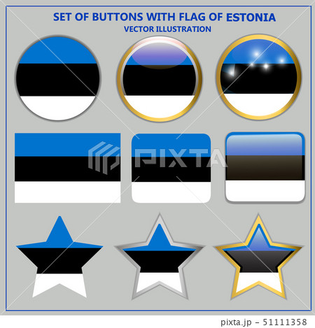 Set of buttons with flag of Estonia. Vector. Set of buttons with flag of Estonia. Vector. 51111358