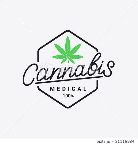 Cannabis hand written lettering logo 51116934