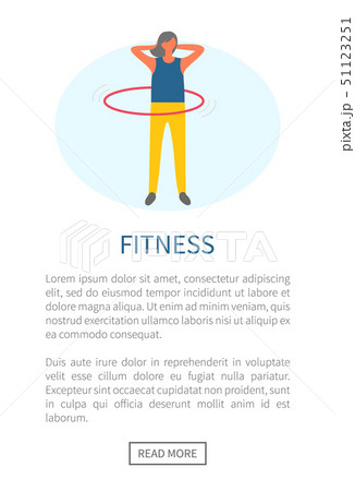 Woman Rotates Hulahup, Fitness Exercise and Sport 51123251