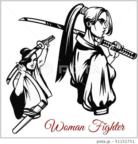 Geisha and samurai katana. Vector illustraiton 51152751