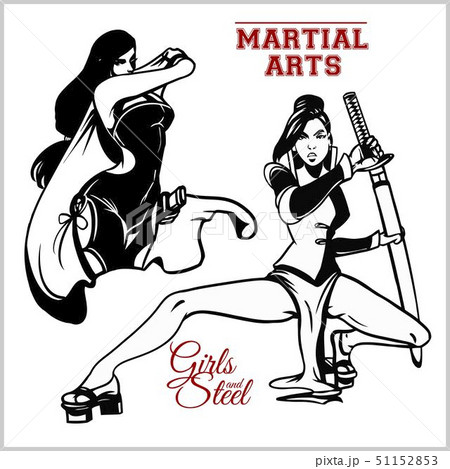 Geisha and samurai katana. Vector illustraiton 51152853