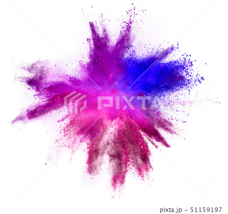 Explosion of colored powder isolated on white Explosion of colored powder isolated on white 51159197