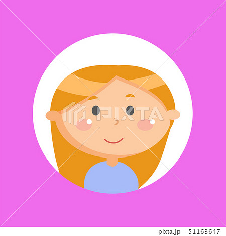 Cute Girl with Long Red Hair, Smiling Kid Child 51163647