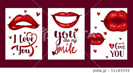 Lip Vector Pattern Cartoon Beautiful Red Lips のイラスト素材