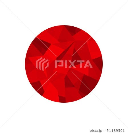 The isolated low poly red circle - Japanese flag 51189501