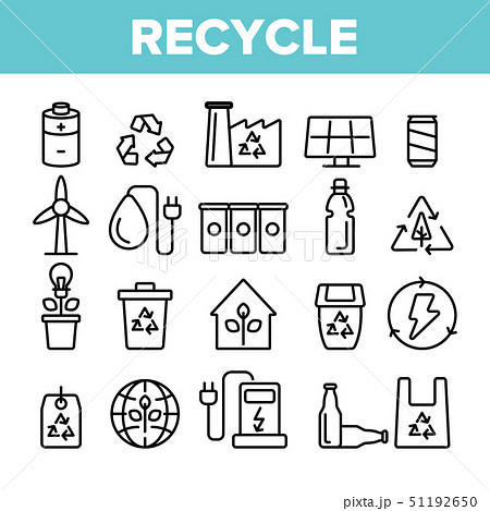 Recycle, Garbage Sorting Vector Linear Icons Set Recycle, Garbage Sorting Vector Linear Icons Set 51192650