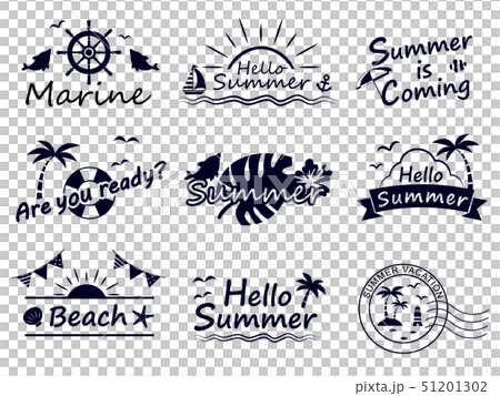 Fashionable Summer Logo Design Set Stock Illustration