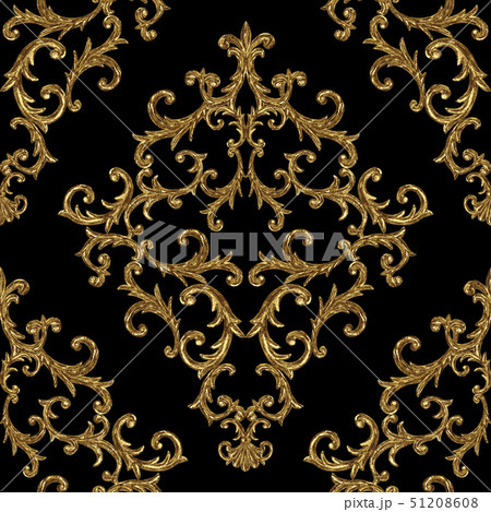 Baroque golden elements ornamental seamless 51208608