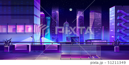 Modern city megapolis at night, cityscape view 51211349