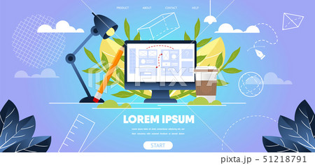 Web Design Studio Cartoon Vector Website Template Web Design Studio Cartoon Vector Website Template 51218791