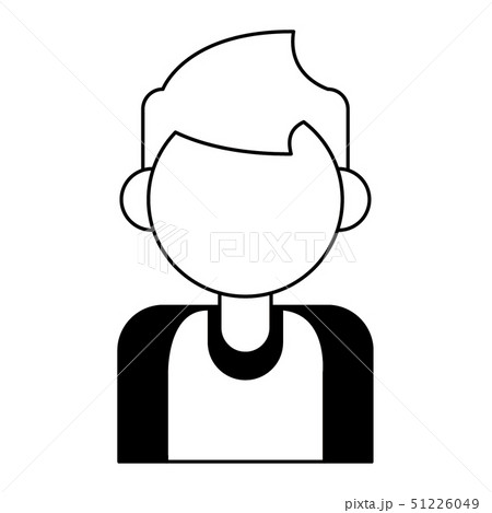 man avatar cartoon character portrait in black and white 51226049