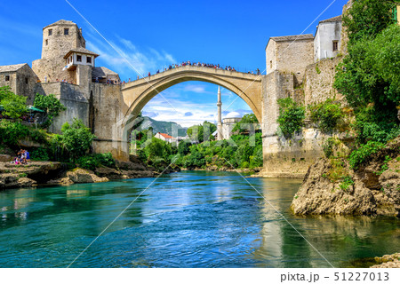 Old Bridge and Mosque in Mostar, Bosnia Old Bridge and Mosque in Mostar, Bosnia 51227013