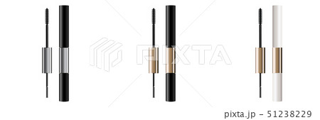 A mascara tube and   wand applicator. Cosmetic 51238229