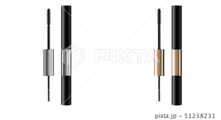 A mascara tube and   wand applicator. Cosmetic 51238231