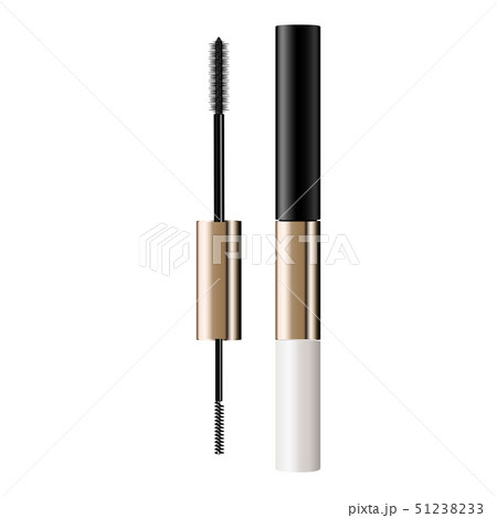 A mascara tube and   wand applicator. Cosmetic 51238233