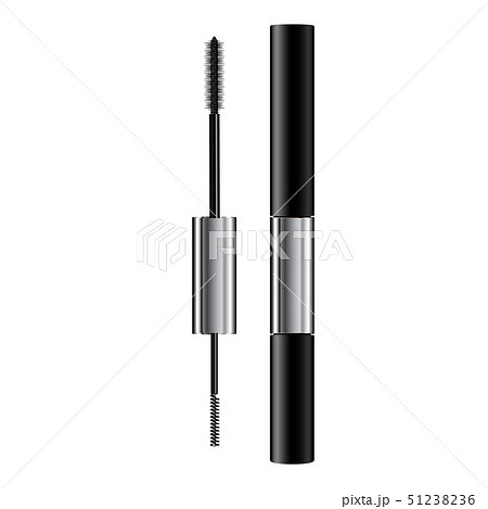 A mascara tube and   wand applicator. Cosmetic 51238236