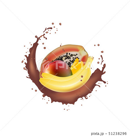 3d promotion banner, Realistic mango,  banana, 51238296