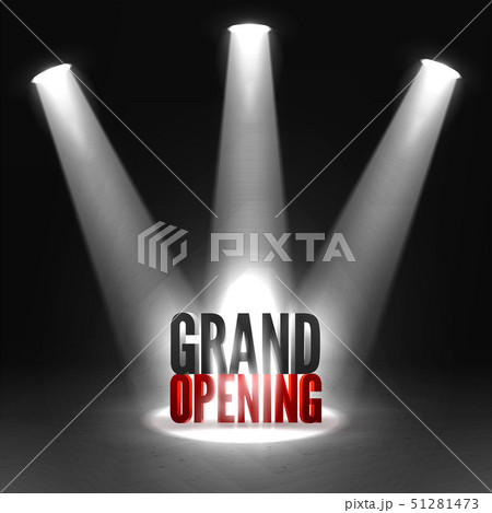 Grand opening event banner in three spotlights 51281473
