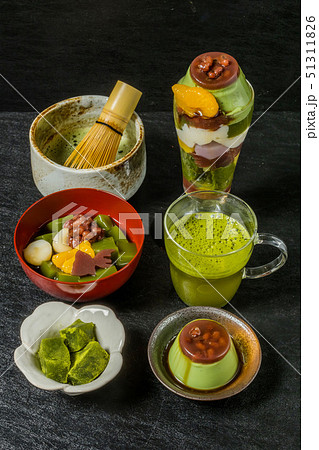 抹茶の和スイーツ　traditional Japanese Sweet taste desert 51311826