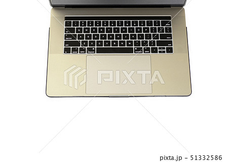 Top view of laptop with keyboard isolated on white background. 51332586