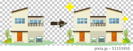 増築 住宅のイラスト素材