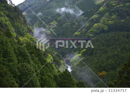 富郷渓谷に架かる橋（愛媛県四国中央市富郷渓谷） 51334757