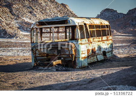 Abandoned bus in the desert of Atacama, Chile Abandoned bus in the desert of Atacama, Chile 51336722
