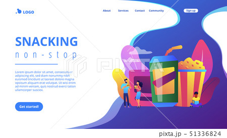 Snacking non-stop concept landing page. 51336824