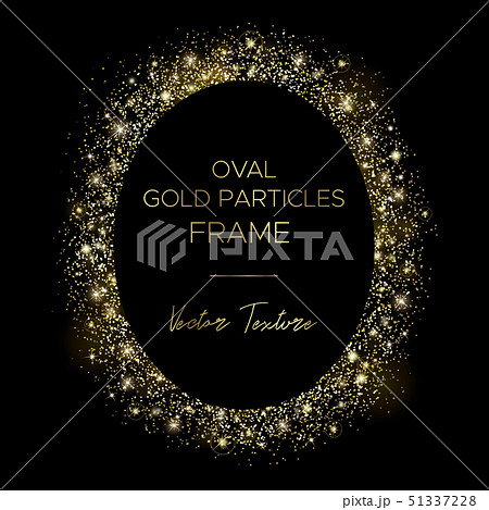 Golden oval. Frame of gold particles and text 51337228