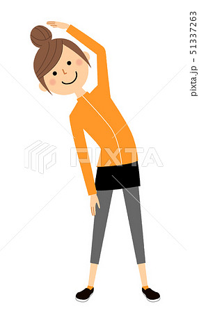若い女性 ストレッチのイラスト素材