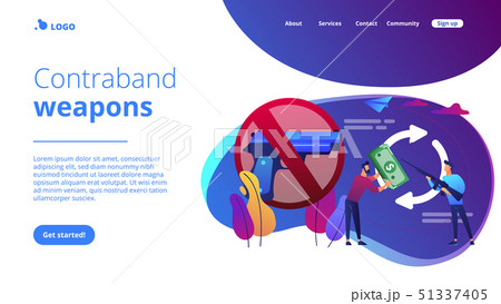 Arms trafficking concept landing page. Arms trafficking concept landing page. 51337405